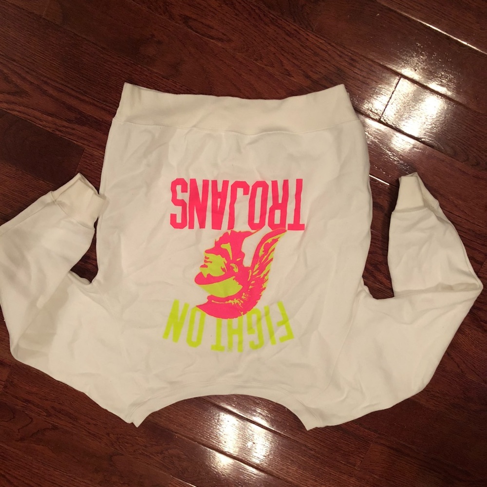 Authentic Retro Glittery Neon USC Trojans Pullover